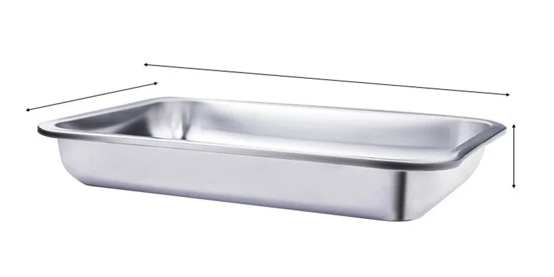 316 Stainless Steel Barbecue Tea Storage Serving Trays Rectangle Steamed Rice Sausage Plate Grill Meat Restaurant Metal Utensils