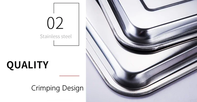 316 Stainless Steel Barbecue Tea Storage Serving Trays Rectangle Steamed Rice Sausage Plate Grill Meat Restaurant Metal Utensils