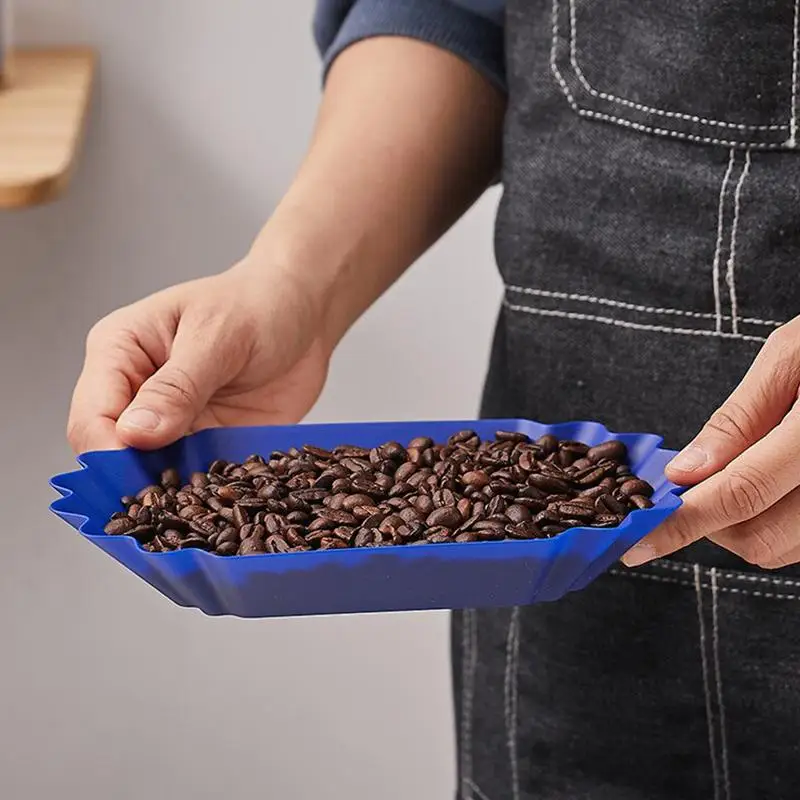 Plastic Coffee Bean Tray Oval Reusable Sample Display Tray Practical Snack Serving Tray Coffee Beans Display