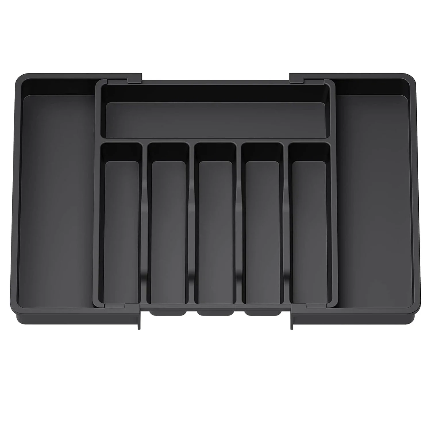Upgraded Plastic Storage Tray, New Adjustable Cutlery Organizer, Cutlery Drawer Organizer with Compartment Slots