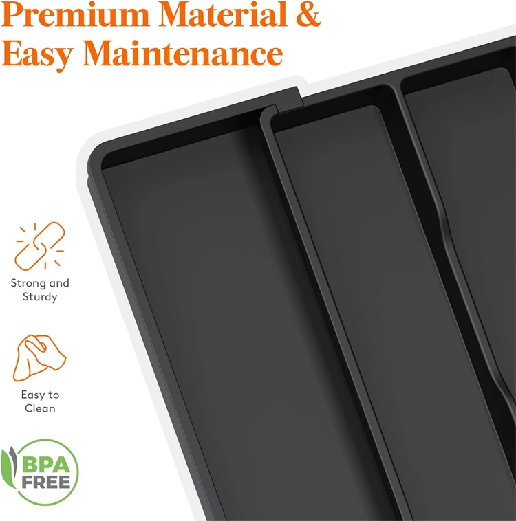 Expandable Utensil Organizer for Kitchen Drawers Large Silverware Drawer Organizer Divider Adjustable Cooking Utensil Tray