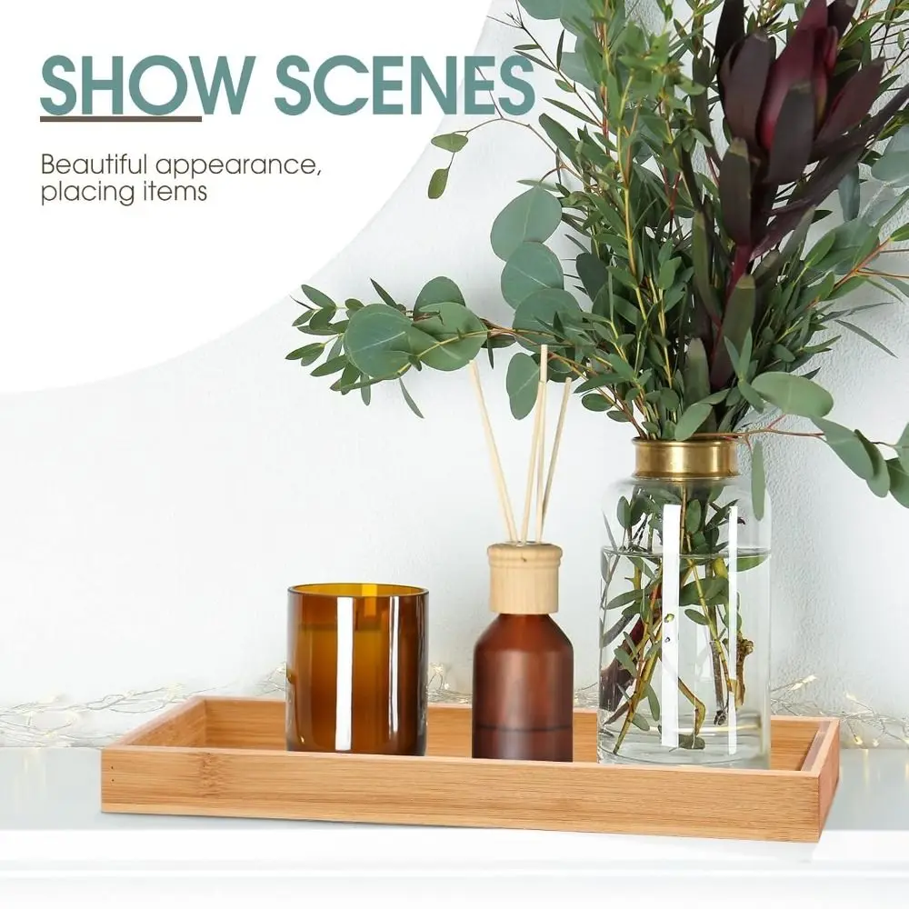 New Multi Use Serving Tray Japanese Style Rectangle Bathroom Counter Tray Decorative Tray Bathroom