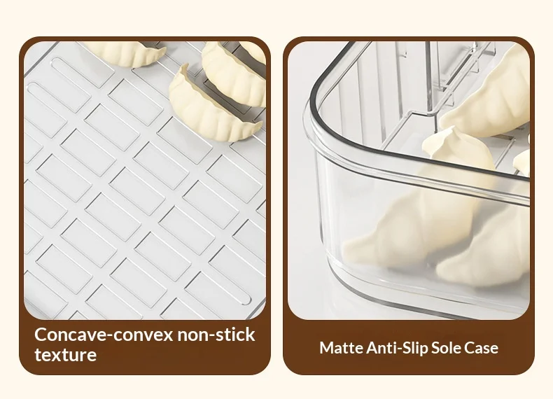 Transparent Dumpling Storage Box Airtight Refrigerator Freezer Container for Home Kitchen Organization Space Saving Design