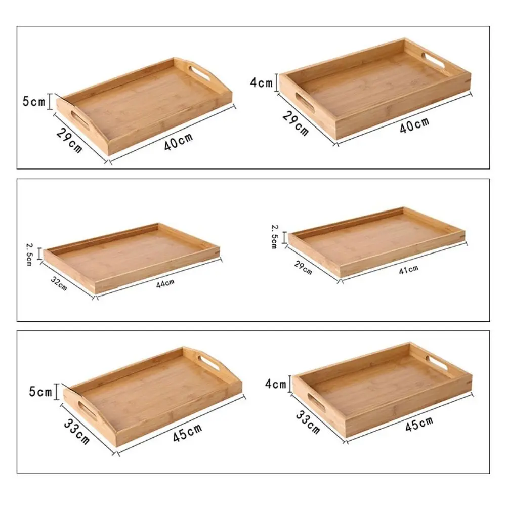 New Rectangular Storage Tray household Solid Wood Tea Tray Bamboo Water Cup Plate Dried Fruit