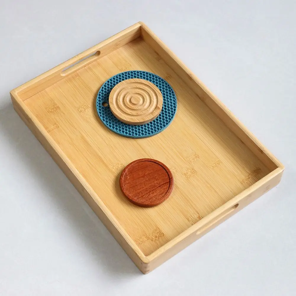 New Rectangular Storage Tray household Solid Wood Tea Tray Bamboo Water Cup Plate Dried Fruit