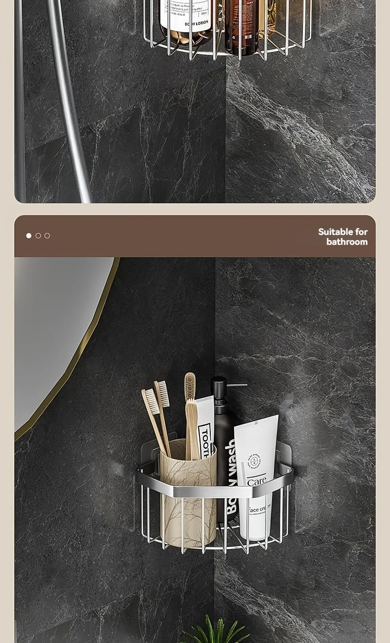 Stainless Steel Kitchen Sink Corner Storage Basket, Bathroom Suction Cup Storage Rack, Vegetable Washing Tray, Drain Rack