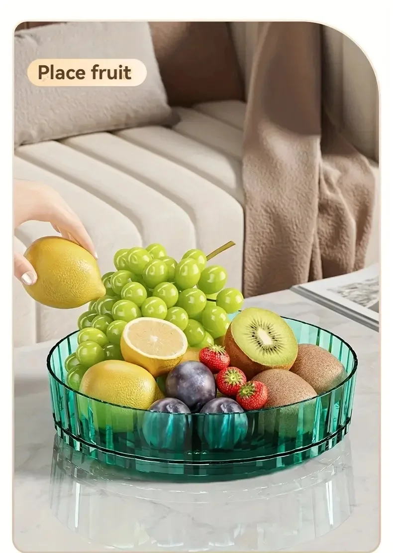 1pc Rotating Tray Spice Rack Pantry Cabinet Turntable With Base Storage Bin Kitchen Organizer For Seasoning Cosmetic Storage Box