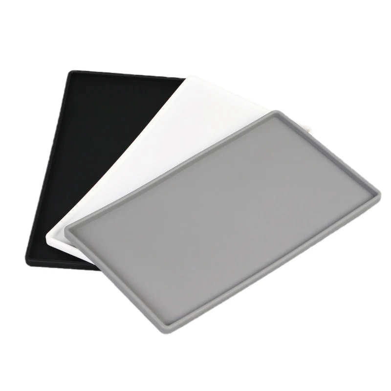200mm Silicone Plastic Flat Tray Square Anti-slip Twistable Stand Mobile Holder Bathroom Soap Tray Coffee Tea Cutlery Holder