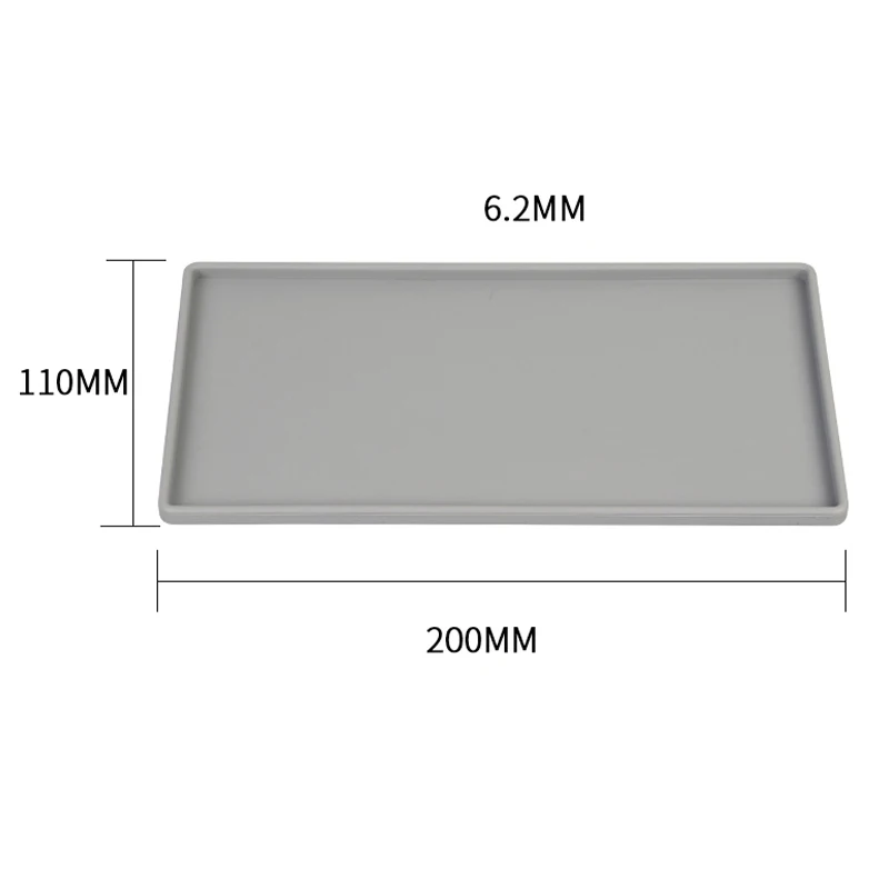 200mm Silicone Plastic Flat Tray Square Anti-slip Twistable Stand Mobile Holder Bathroom Soap Tray Coffee Tea Cutlery Holder