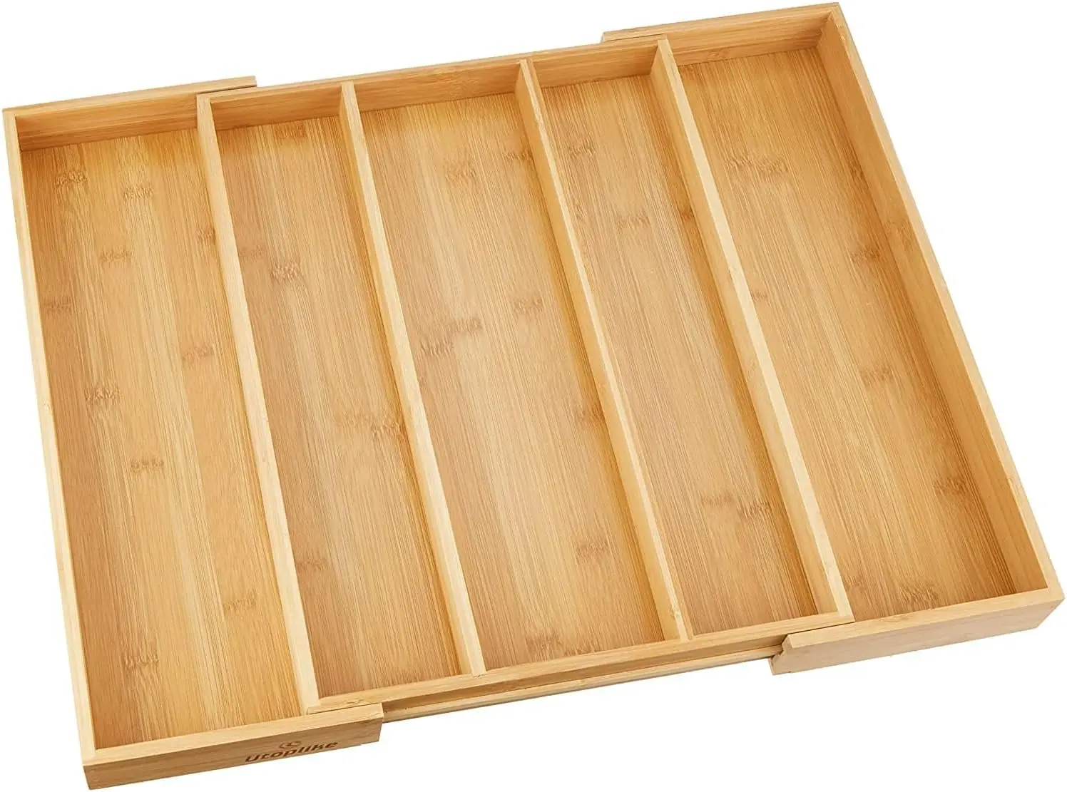 Expandable Bamboo Kitchen Drawer Organizer, Adjustable Cutlery Holder and Cutlery Tray Organizer, Drawer Divider for Silverware,