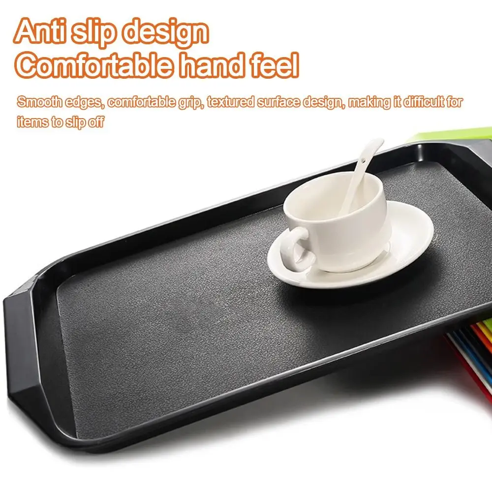 New 43*30cm Tray Plastic Rectangular Food Serving Tray Non-Slip Fast Food Tray