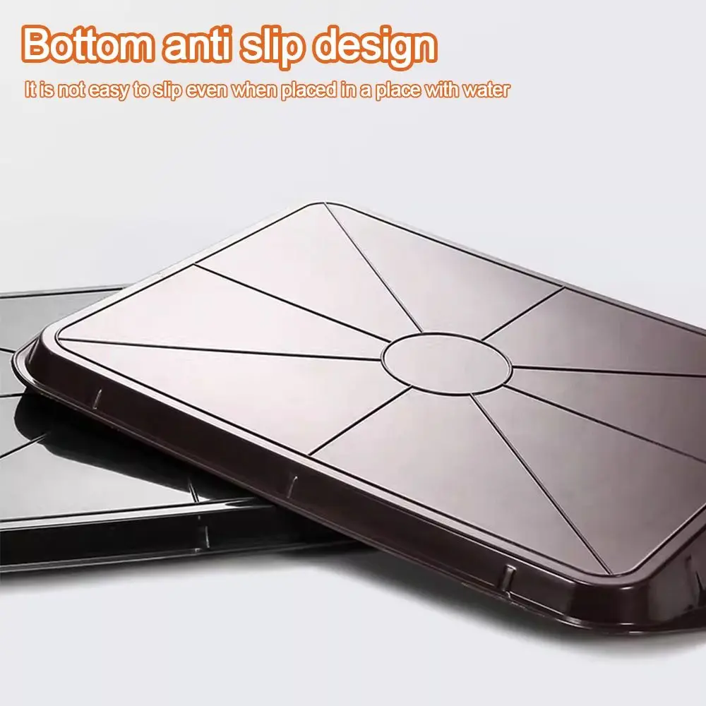 New 43*30cm Tray Plastic Rectangular Food Serving Tray Non-Slip Fast Food Tray