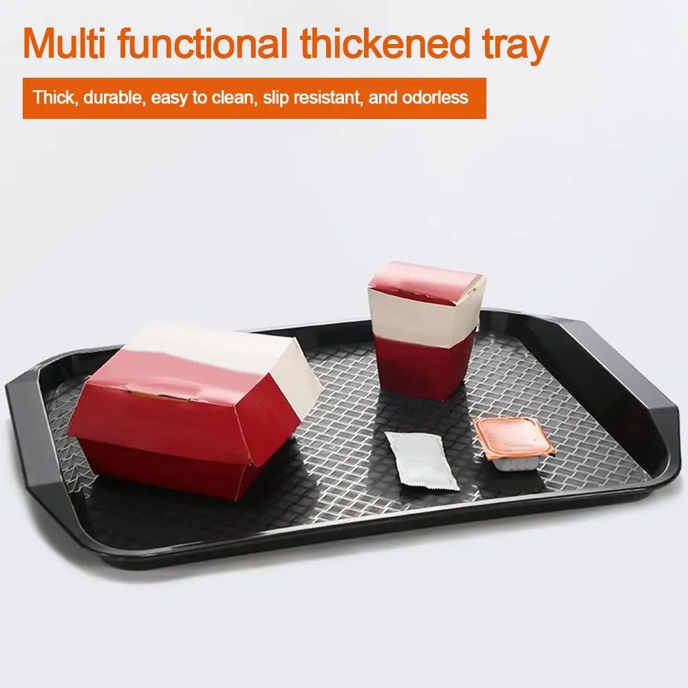 New 43*30cm Tray Plastic Rectangular Food Serving Tray Non-Slip Fast Food Tray
