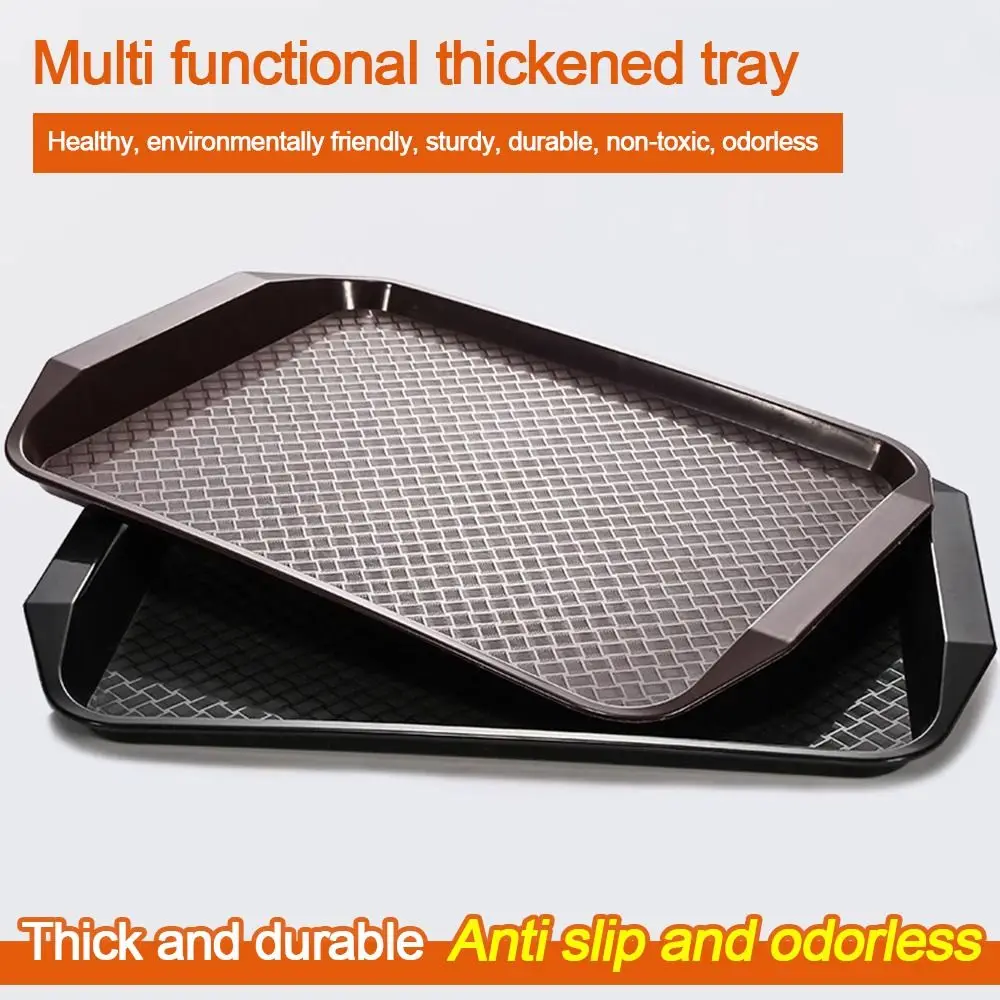 New 43*30cm Tray Plastic Rectangular Food Serving Tray Non-Slip Fast Food Tray