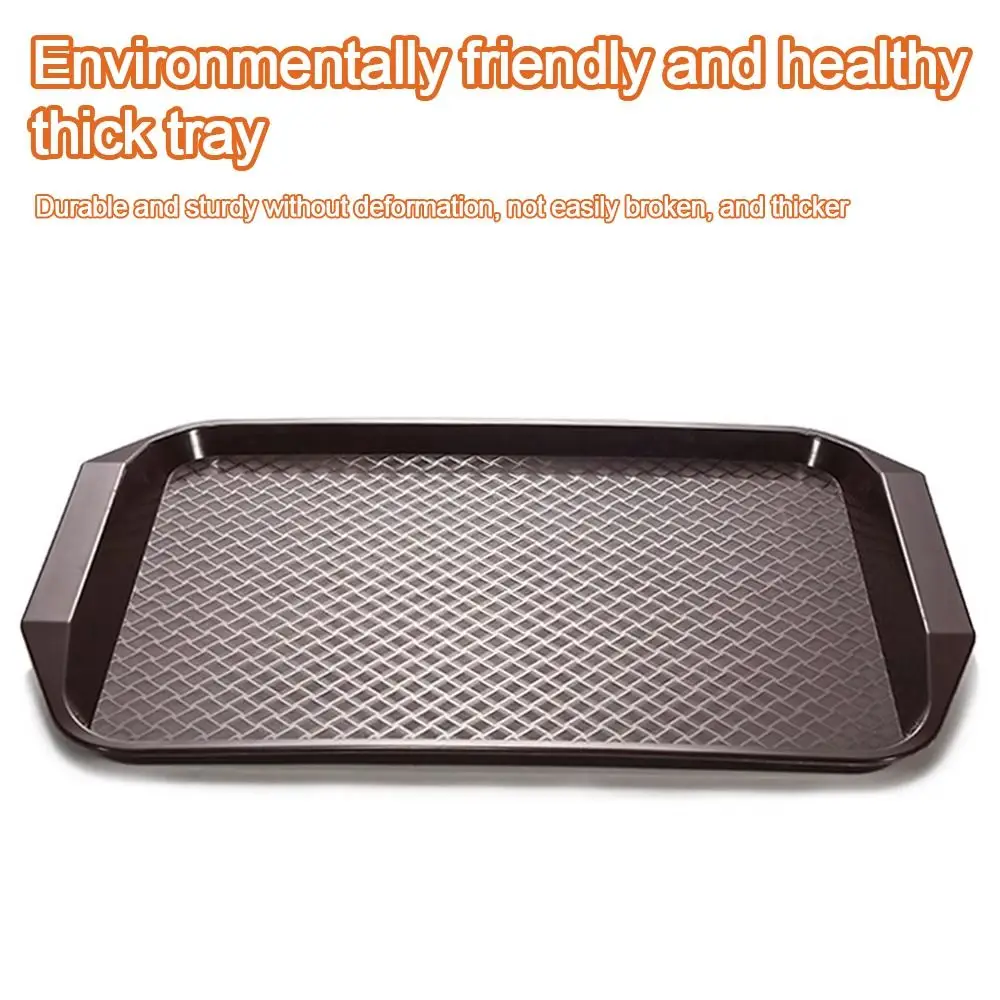 New 43*30cm Tray Plastic Rectangular Food Serving Tray Non-Slip Fast Food Tray