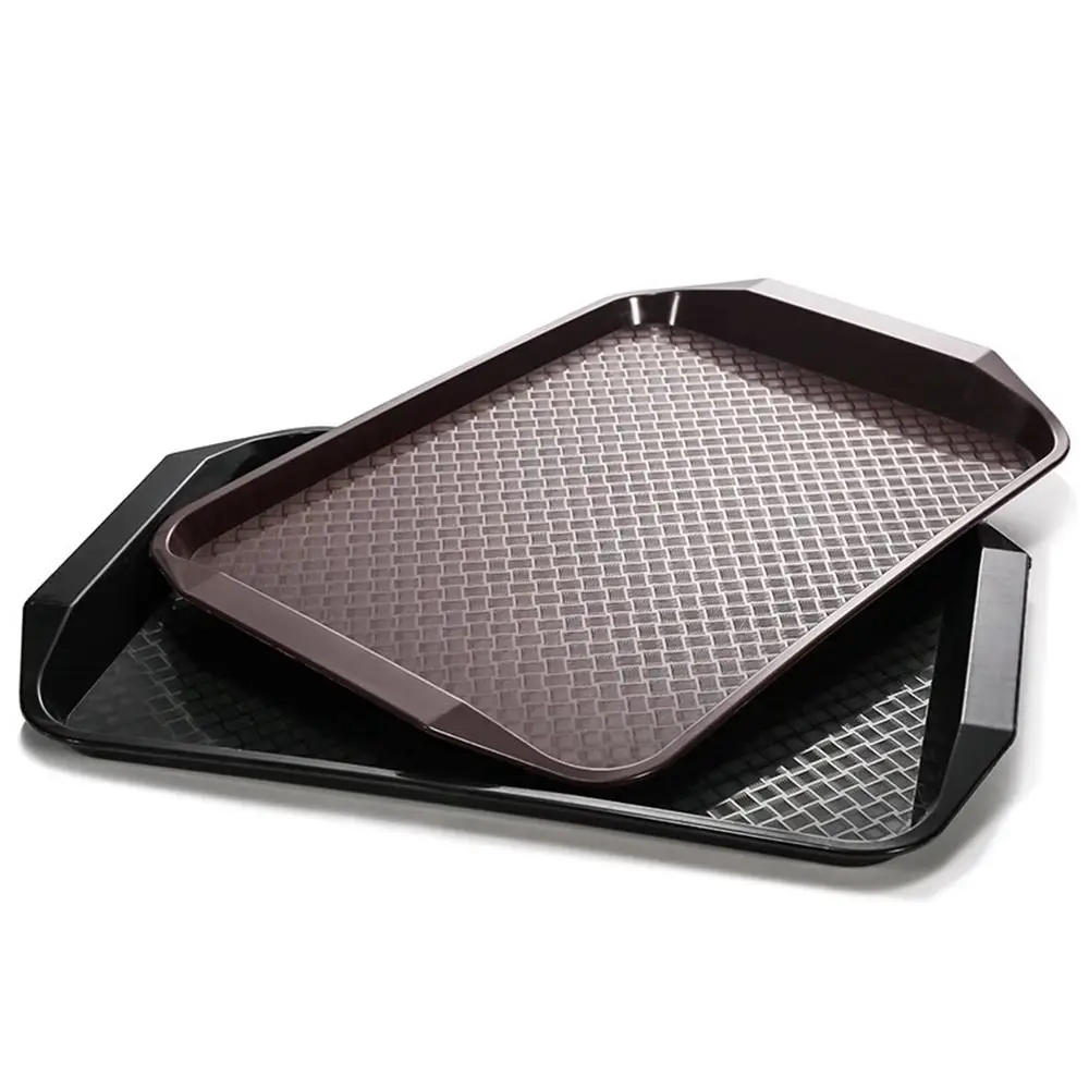 New 43*30cm Tray Plastic Rectangular Food Serving Tray Non-Slip Fast Food Tray