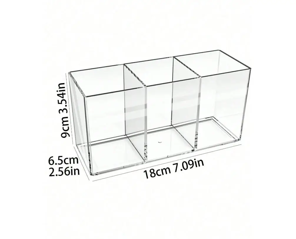 1pc Tableware 3-Compartment Storage Box, Transparent Plastic Cutlery Caddy Holder For Spoons, Forks, Suitable For Party, Kitchen