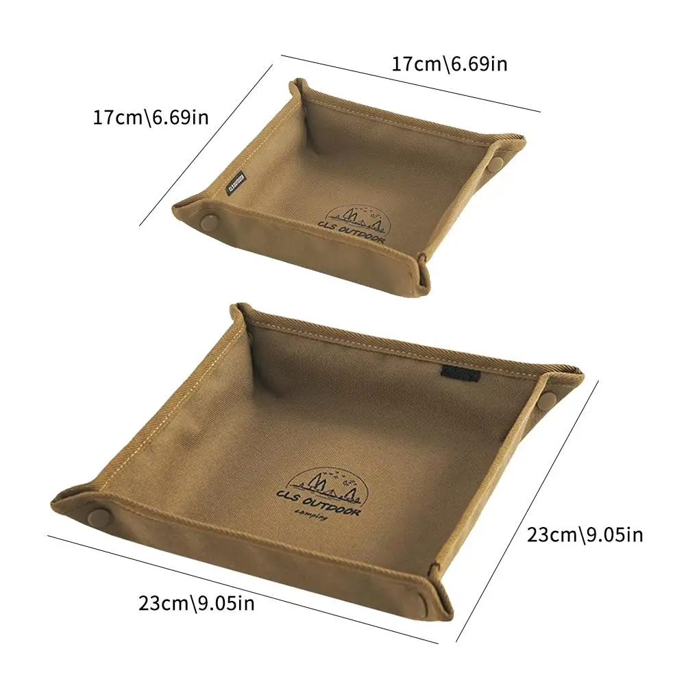1pc Portable Camping Organizer Tray Home Travel Desktop Storage Tray For Tools Key Small Items Storage Box Foldable Outdoor Tray