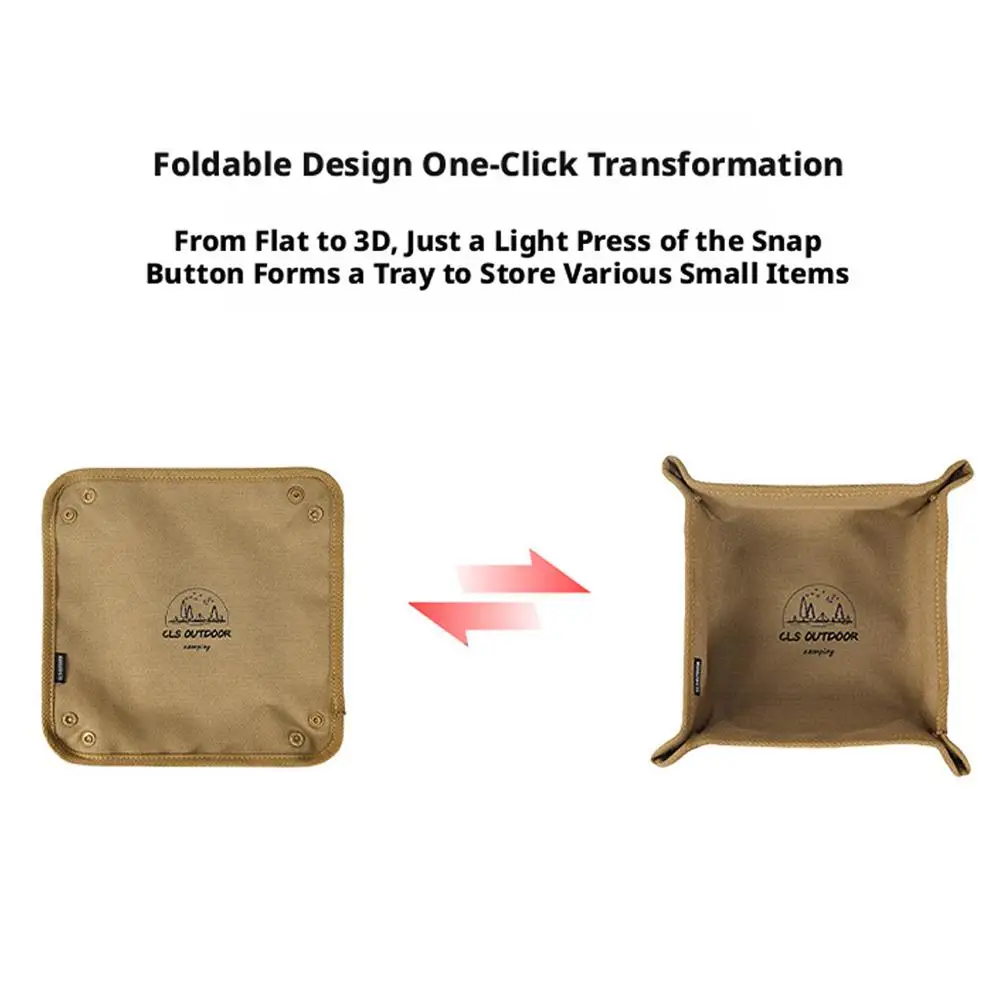 1pc Portable Camping Organizer Tray Home Travel Desktop Storage Tray For Tools Key Small Items Storage Box Foldable Outdoor Tray