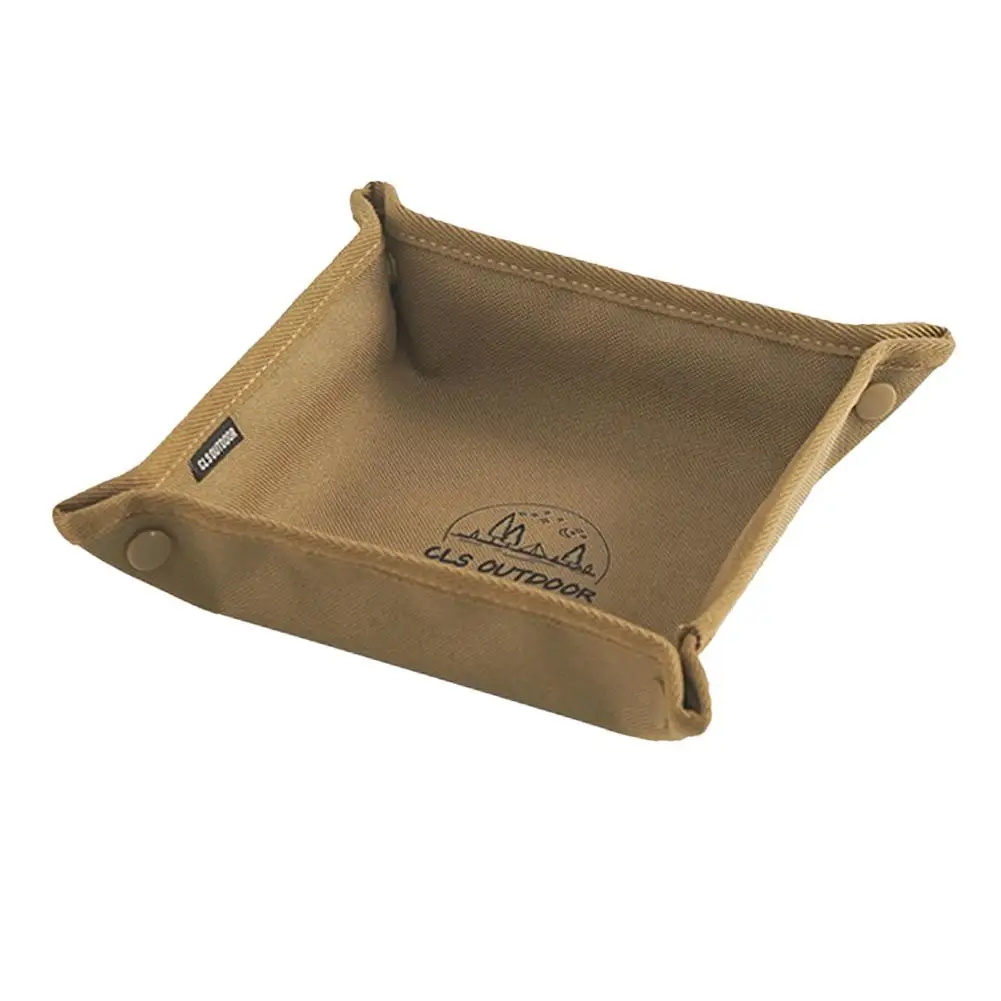 1pc Portable Camping Organizer Tray Home Travel Desktop Storage Tray For Tools Key Small Items Storage Box Foldable Outdoor Tray