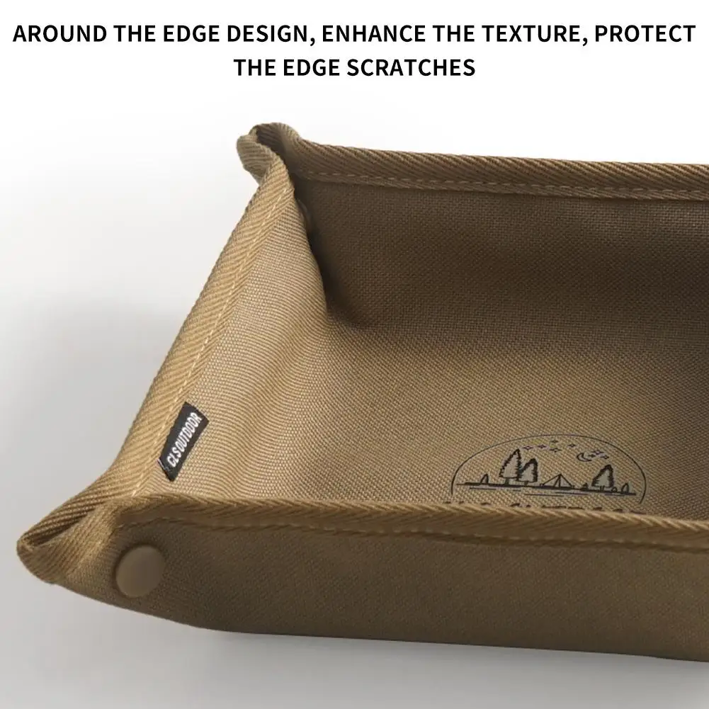1pc Portable Camping Organizer Tray Home Travel Desktop Storage Tray For Tools Key Small Items Storage Box Foldable Outdoor Tray