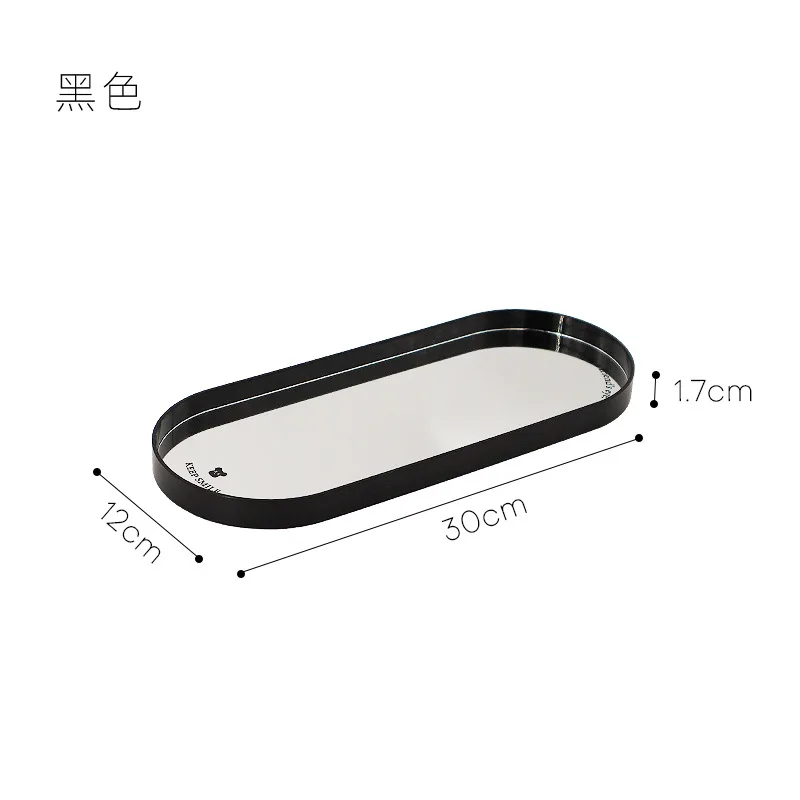 Glass Mirror Decorative Storage Tray For Makeup Dessert Plate Jewelry Necklace Bracelet Table Perfume Wedding Brides