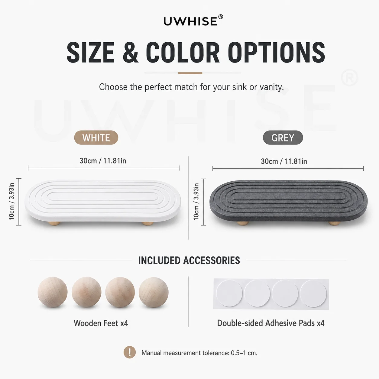 Uwhise Fast Drying Diatomite Sink Organizer Tray Diatomaceous Earth Mat For Bathroom Countertop Soap Dispenser Toothbrush