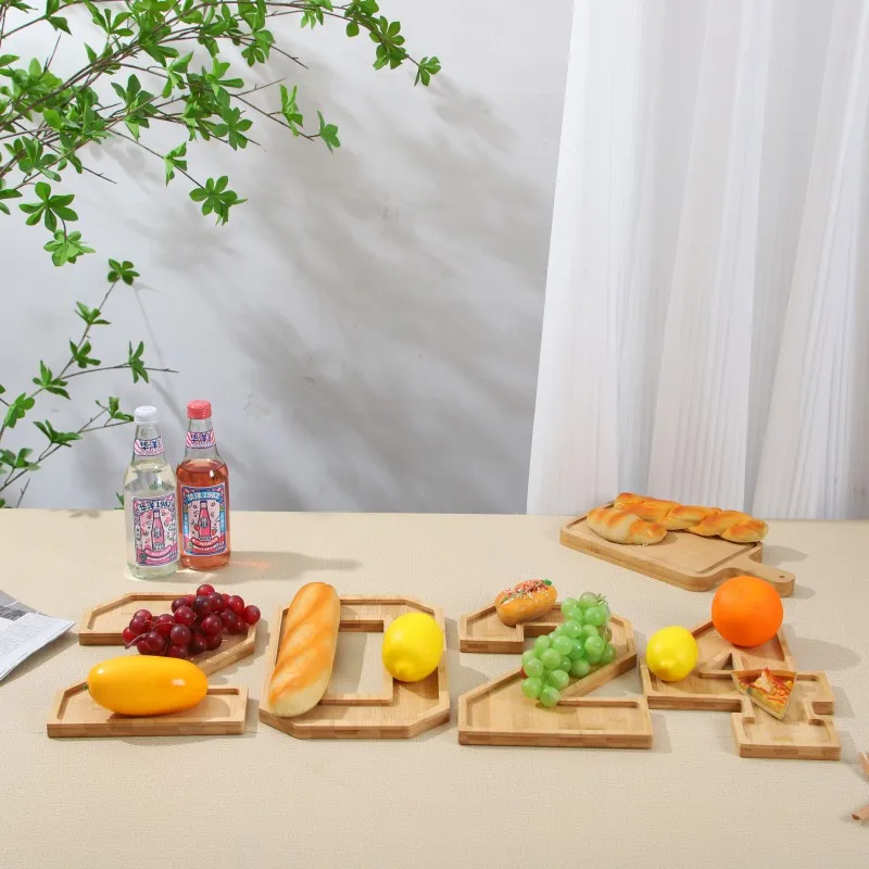 Wooden Digital Tray Home Party Birthday Party Decoration Dessert Plate Fruit Vegetable Cheese Platter Kitchen Cooked Food Plate
