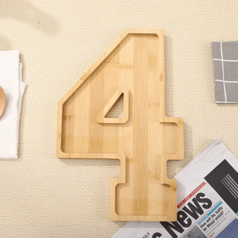 Wooden Digital Tray Home Party Birthday Party Decoration Dessert Plate Fruit Vegetable Cheese Platter Kitchen Cooked Food Plate