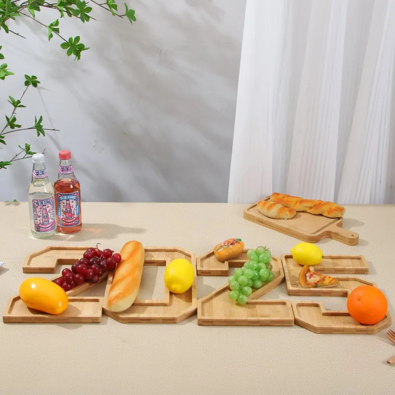Wooden Digital Tray Home Party Birthday Party Decoration Dessert Plate Fruit Vegetable Cheese Platter Kitchen Cooked Food Plate