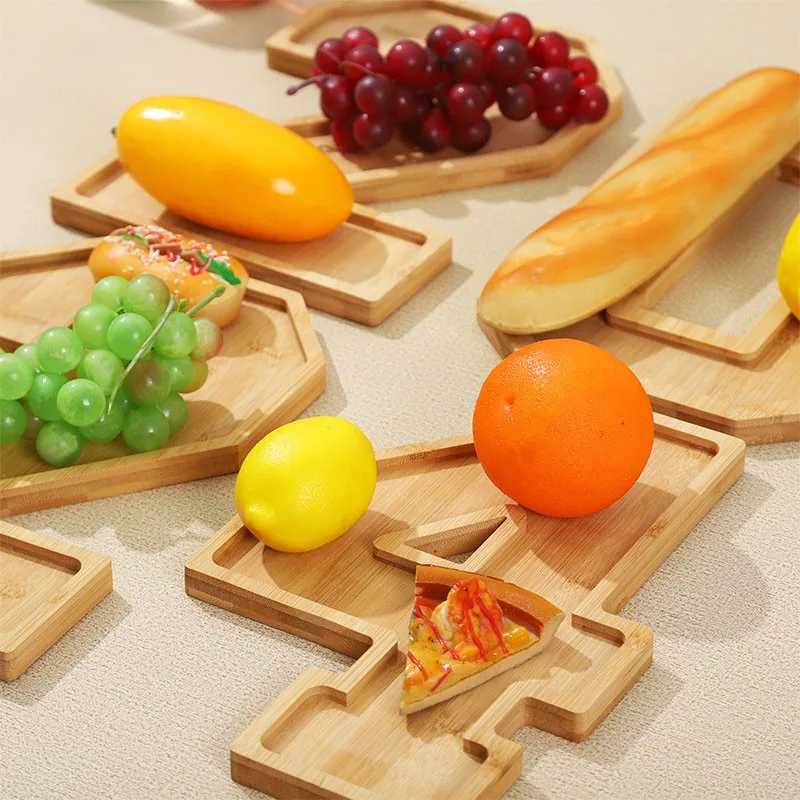 Wooden Digital Tray Home Party Birthday Party Decoration Dessert Plate Fruit Vegetable Cheese Platter Kitchen Cooked Food Plate