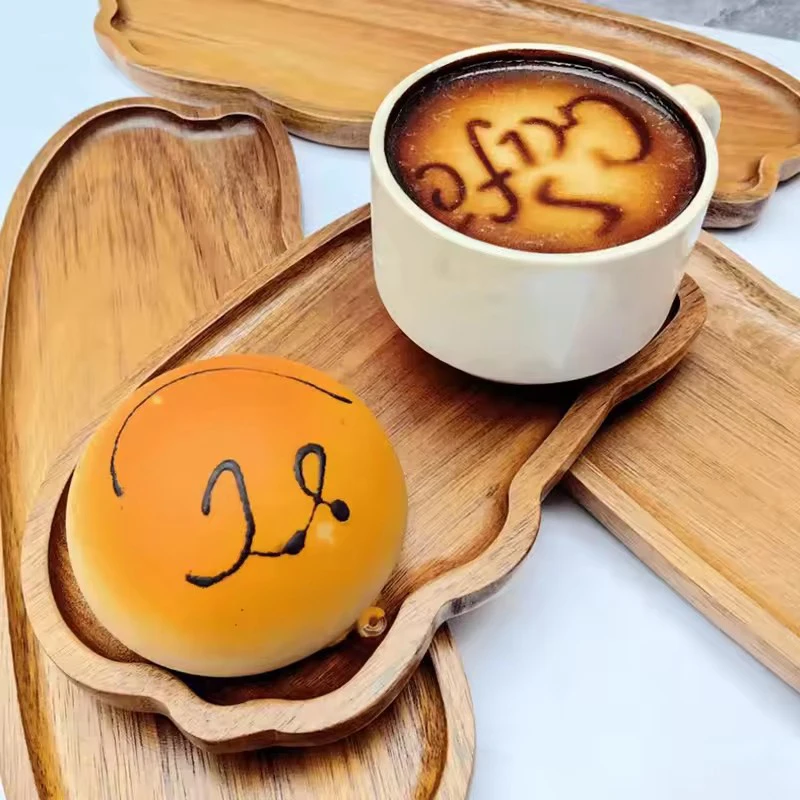 NEW Japanese Style Wooden Tea Coffee Tray Fruit Dessert Candy Plate Wood Decorative Bread Snack Cake Food Dish Trays Tableware