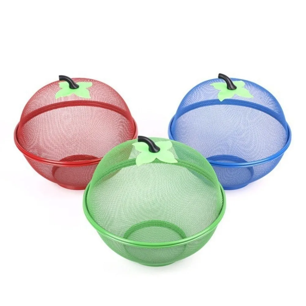 with Mesh Cover Metal Fruit Basket Moisture Resistant Multifunctional Kitchen Storage Rack Easy To Clean Veggies Organizer