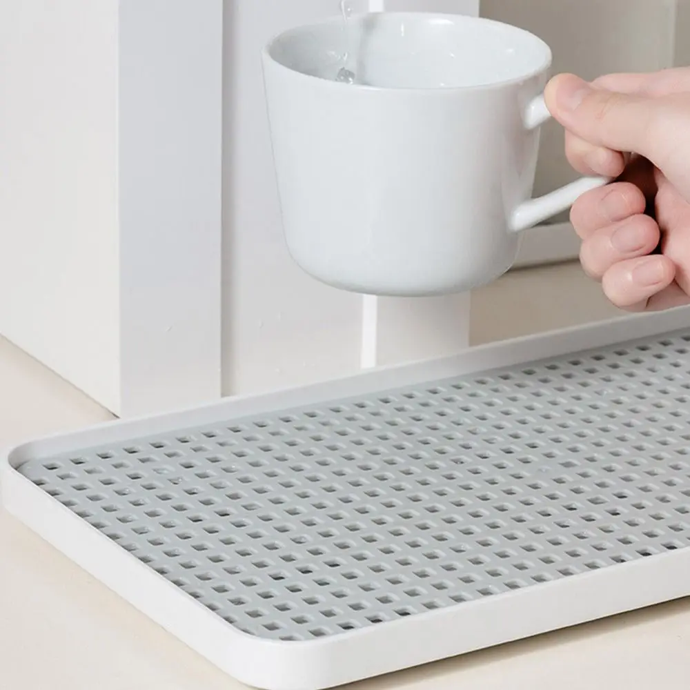 Hot Fruit Dryer Tray Rectangle Tableware Dish Racks Plastic Double-Layer Bowl Tray Drainage Sink Drying Rack.