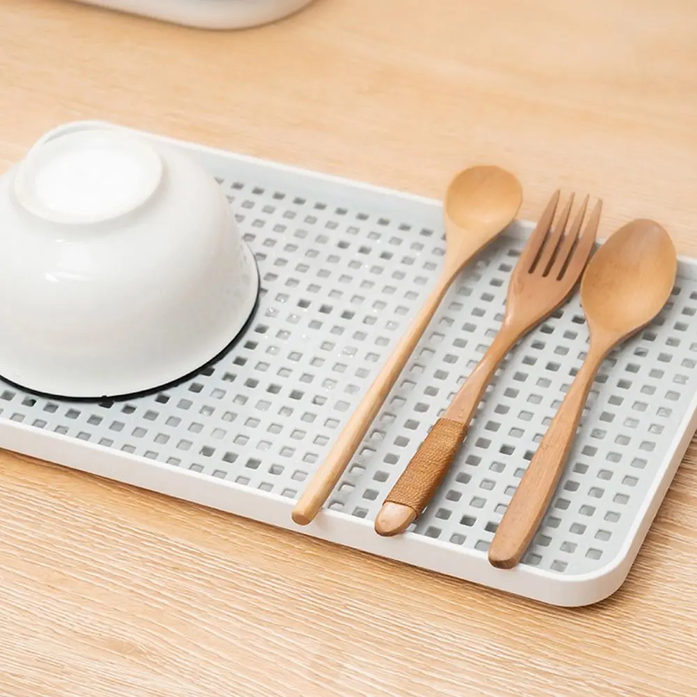 Hot Fruit Dryer Tray Rectangle Tableware Dish Racks Plastic Double-Layer Bowl Tray Drainage Sink Drying Rack.