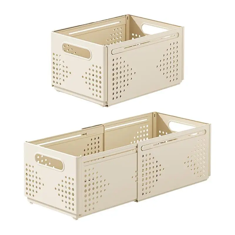 ●Retractable Plastic Cabinet Storage Box Stackable Expandable Organizer For Kitchen Pantry