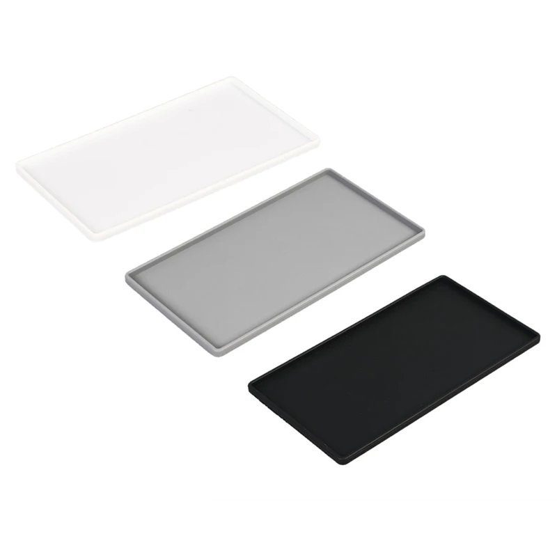 Silicone Flat Tray Square Anti-slip Bathroom Soap Coffee Tea Cutlery Holder