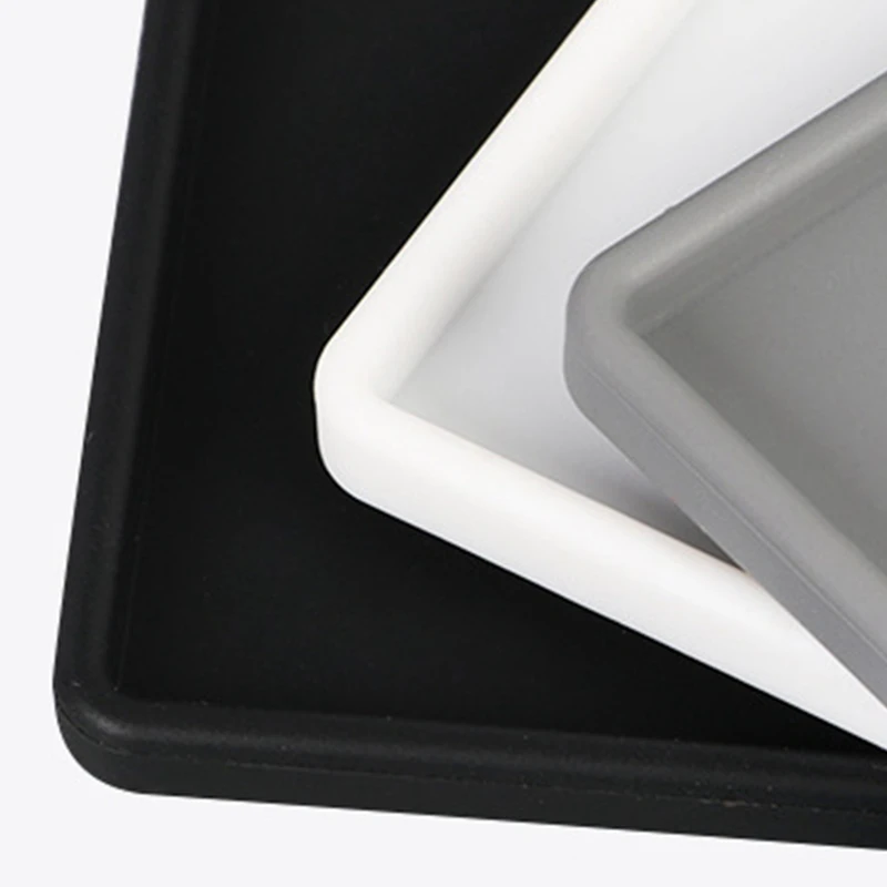 Silicone Flat Tray Square Anti-slip Bathroom Soap Coffee Tea Cutlery Holder