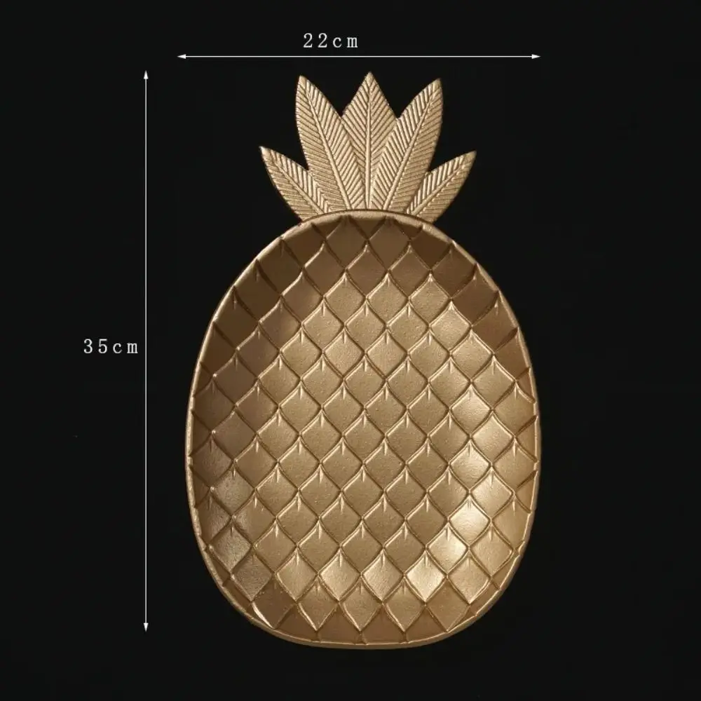 Nordic Decorative Tray Gold Pineapple Leaf Shape Serving Tray Jewelry Pallet Fruit Snack Dish Table Decoration Storage Organizer