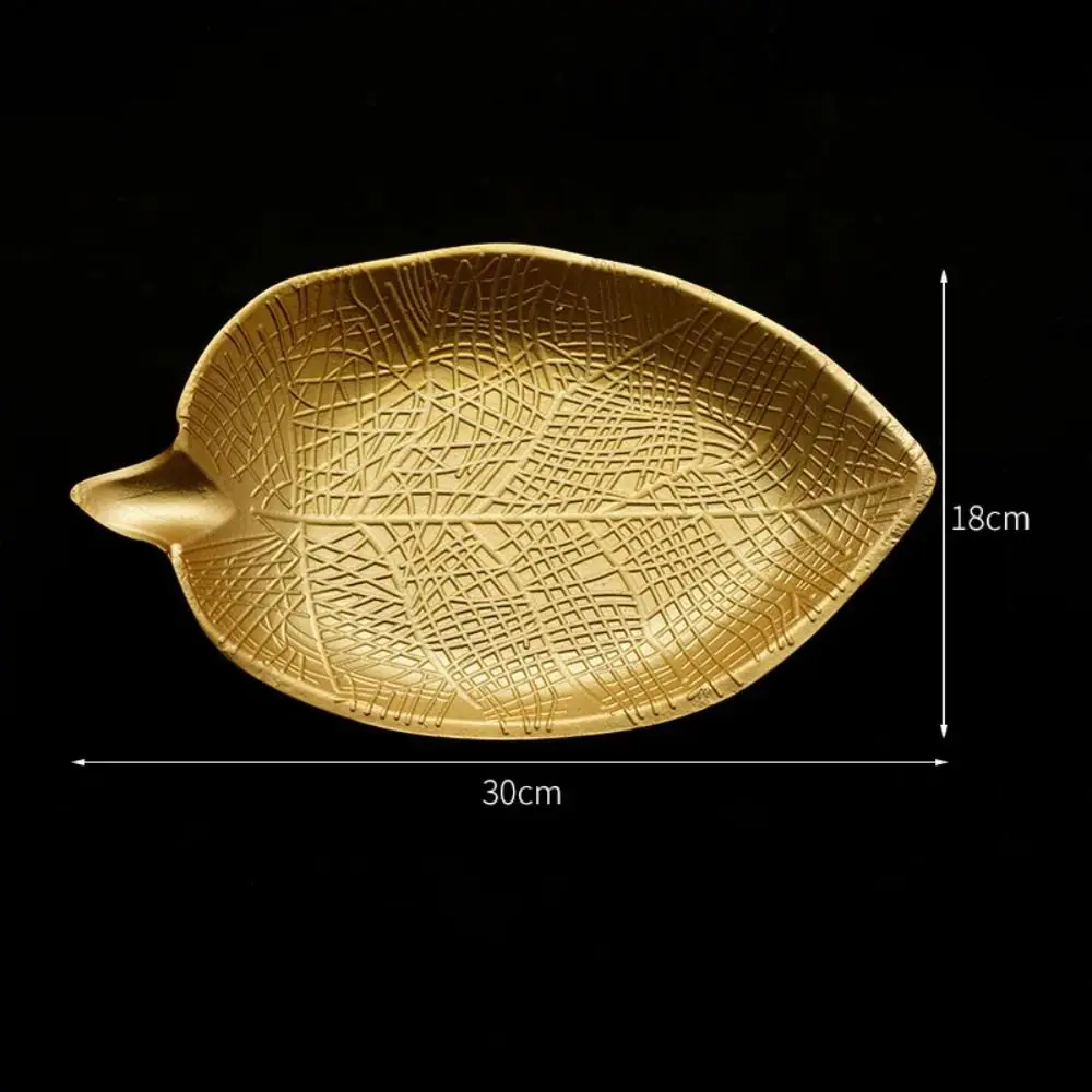 Nordic Decorative Tray Gold Pineapple Leaf Shape Serving Tray Jewelry Pallet Fruit Snack Dish Table Decoration Storage Organizer