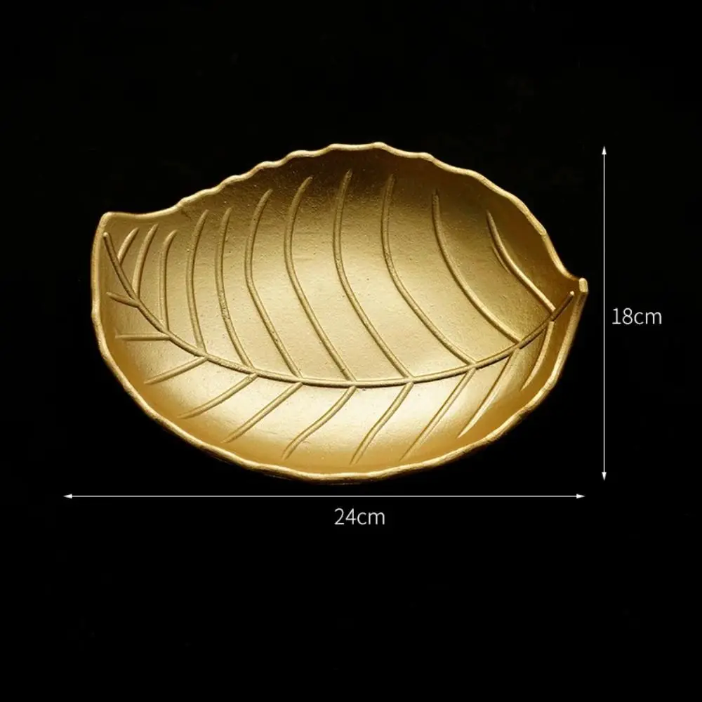 Nordic Decorative Tray Gold Pineapple Leaf Shape Serving Tray Jewelry Pallet Fruit Snack Dish Table Decoration Storage Organizer