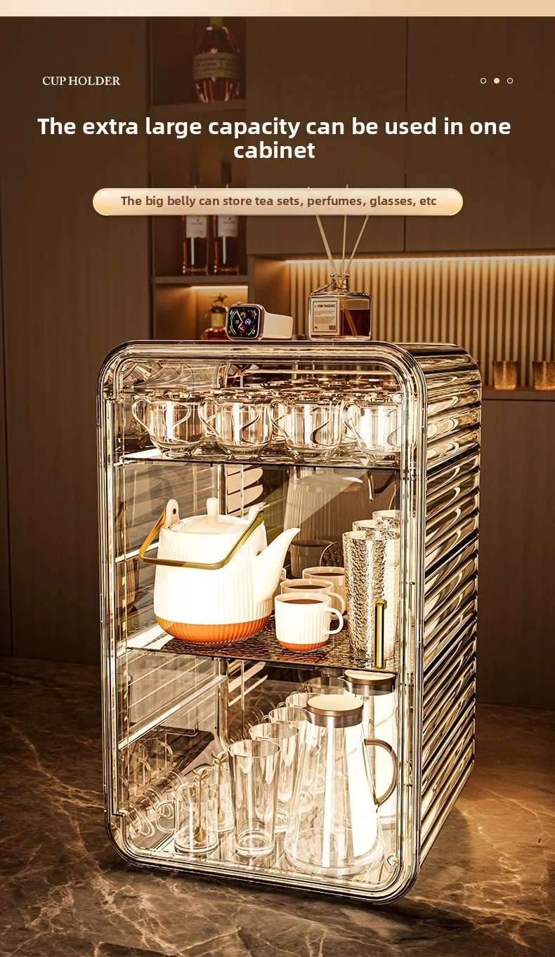 Dust-proof Cup Storage Rack Cup Holder Water Cup Storage Rack Tea Set Cup Holder Coffee Cup Mug Storage Box Kitchen Organizer