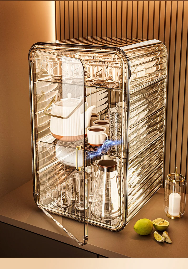 Dust-proof Cup Storage Rack Cup Holder Water Cup Storage Rack Tea Set Cup Holder Coffee Cup Mug Storage Box Kitchen Organizer