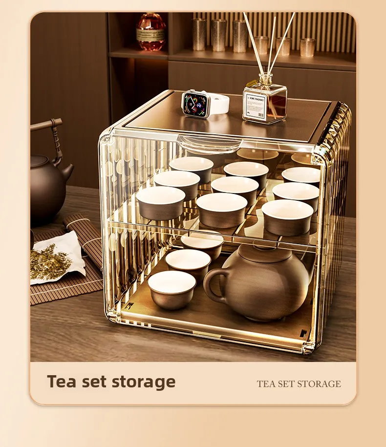 Dust-proof Cup Storage Rack Cup Holder Water Cup Storage Rack Tea Set Cup Holder Coffee Cup Mug Storage Box Kitchen Organizer