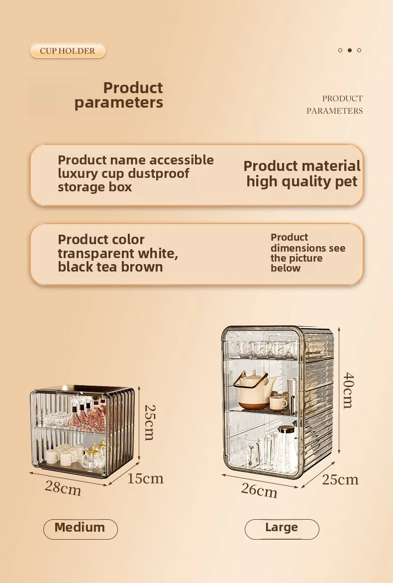 Dust-proof Cup Storage Rack Cup Holder Water Cup Storage Rack Tea Set Cup Holder Coffee Cup Mug Storage Box Kitchen Organizer