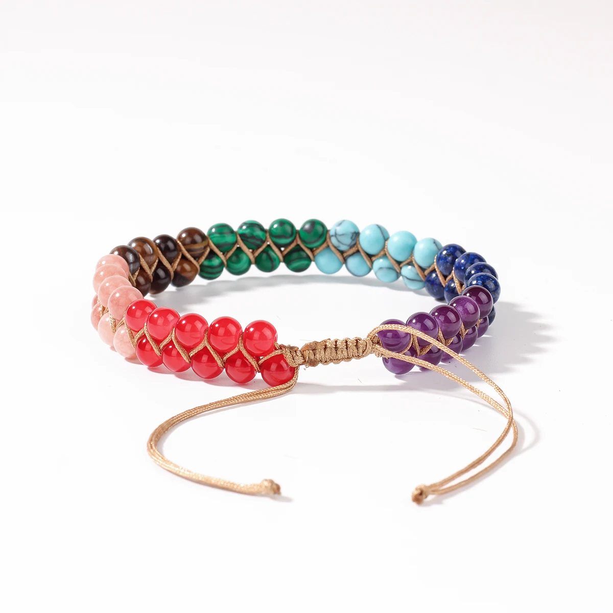 Ankle Bracelet for Women Double-Layer Braid Beach Accessories 7 Chakras Boho Turquoise Jewelry Black Green Red Summer Things