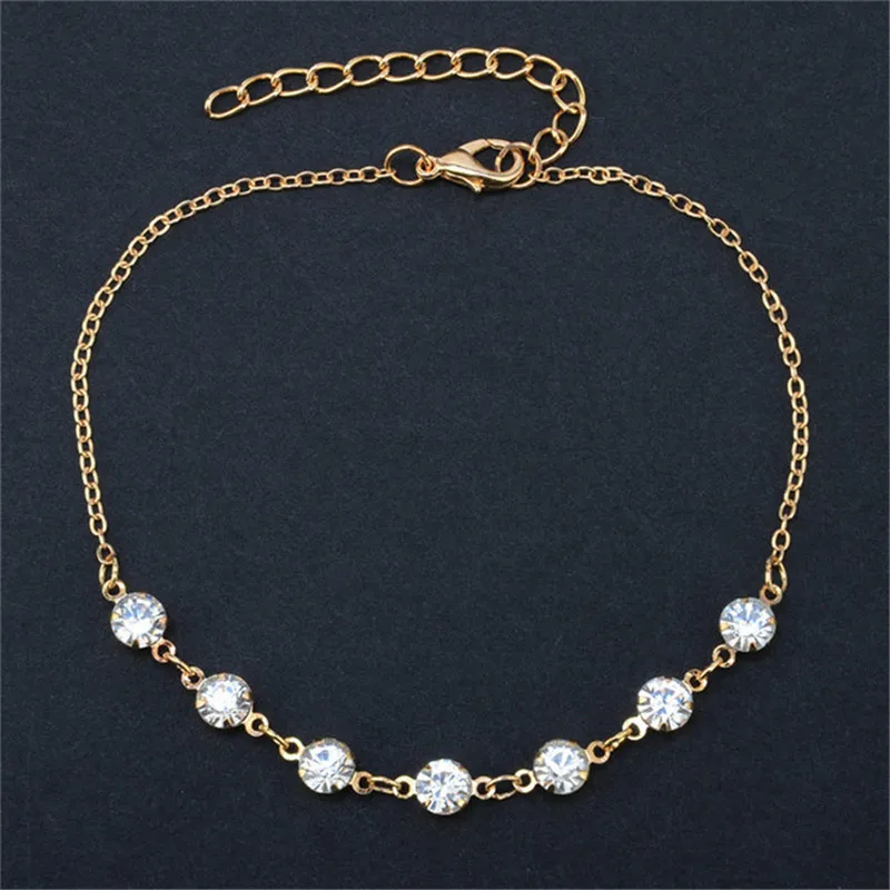 Adjustable Heart Shap Pendant Chain Women's Anklets Silver Gold Color Luxury Bracelet on Leg Accessories Party Fashion Jewelry