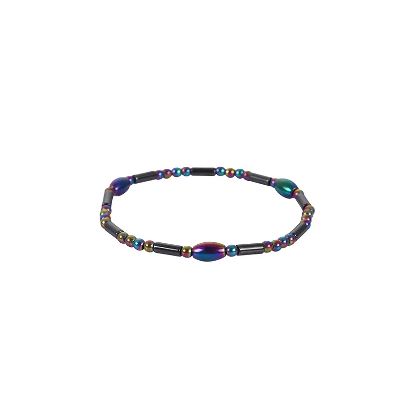 Magnet Bangle Anklet for Women Men Weight Loss Colorful Hematite Beaded Foot Chain Therapy Arthritis Pain Relief Health Jewelry
