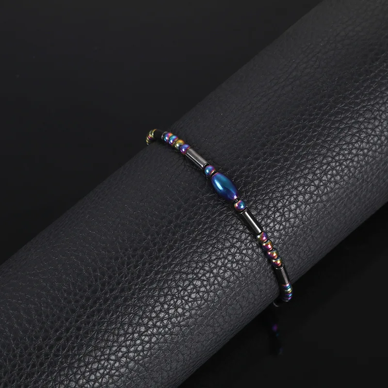 Magnet Bangle Anklet for Women Men Weight Loss Colorful Hematite Beaded Foot Chain Therapy Arthritis Pain Relief Health Jewelry