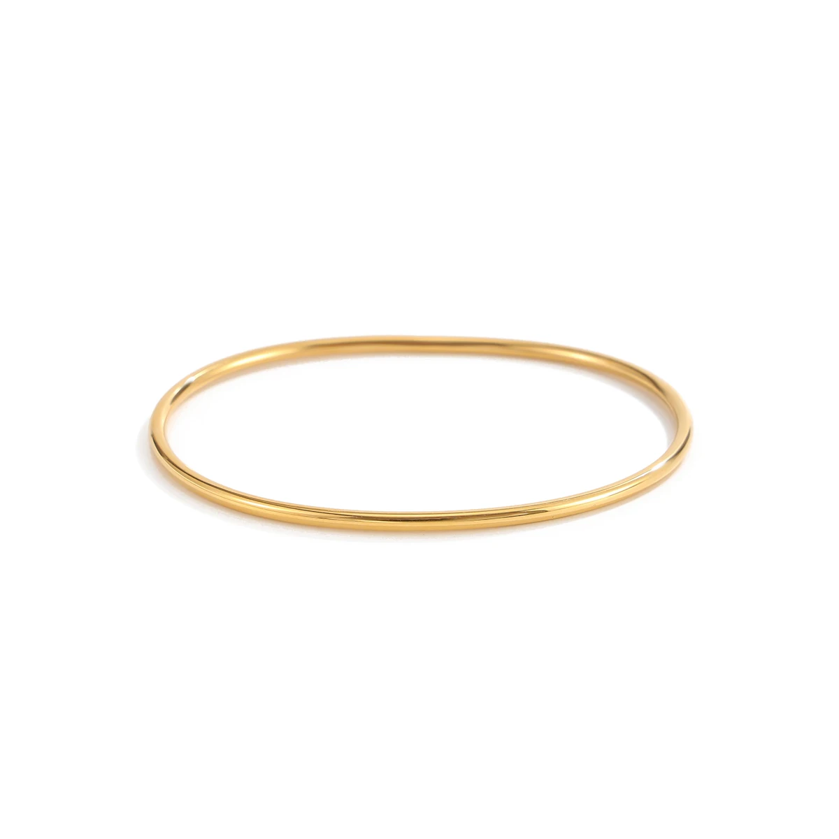 Ingemark Minimalist 18K Gold Plated Stainless Steel Anklets for Women Glossy Round Ankle Bracelet Waterproof Barefoot Jewelry